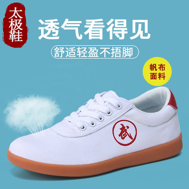Manufacturer Beef Tendon Bottom Tai Chi Canvas Shoes For Men And Women Martial Arts Practice Summer Sports Tai Chi Non-Slip Breathable Cloth Shoes - Image 2